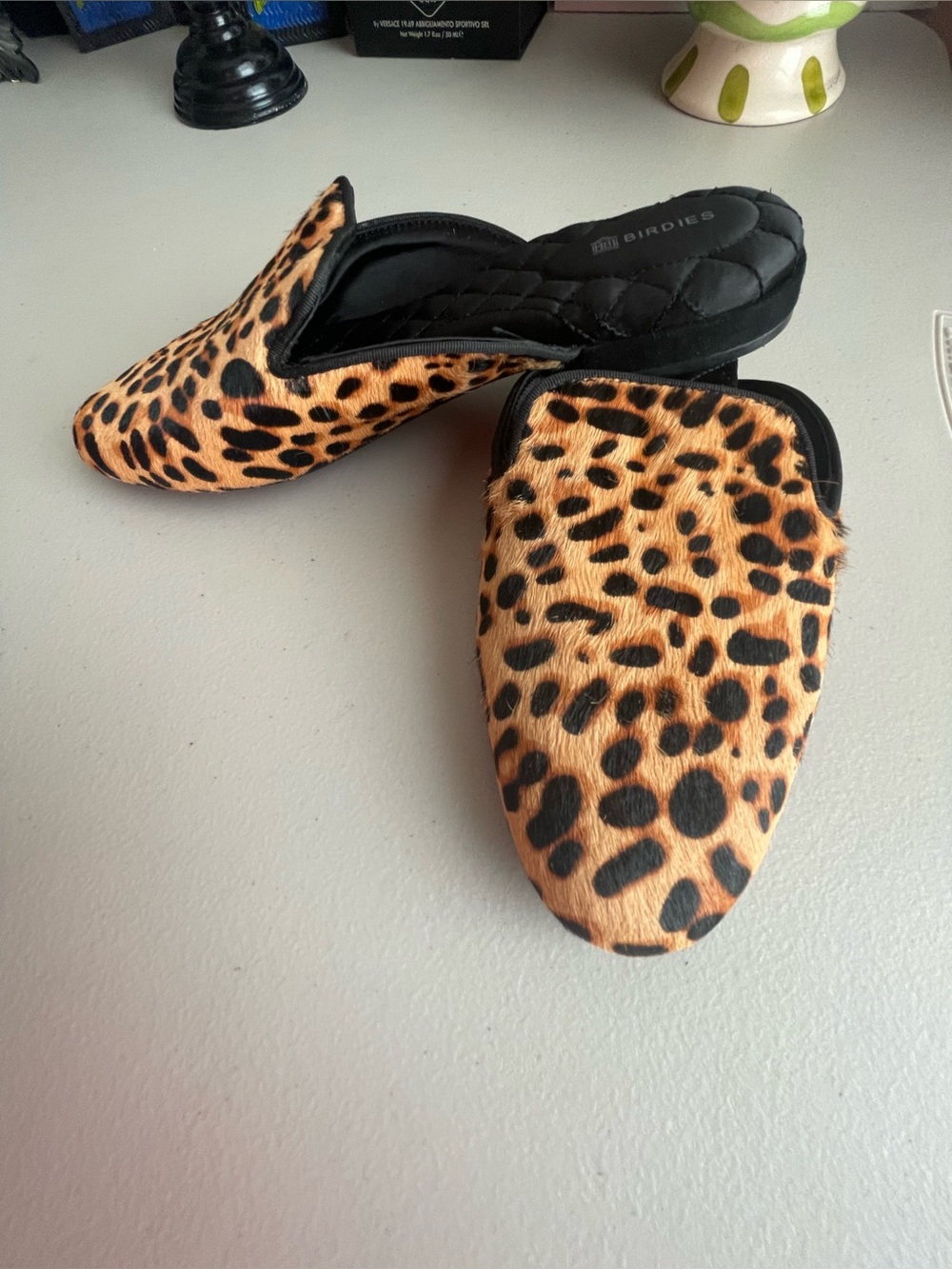 Birdies Phoebe Cheetah Quilted Mules SZ 6.5 are NWOB
